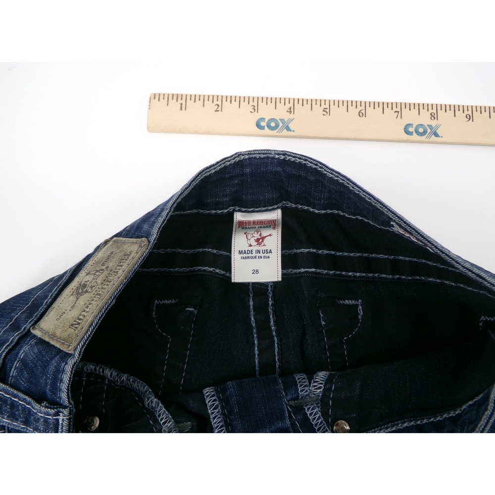 True Religion Halle Jeans Womens 28 Blue Solid Super Skinny Mid Rise Y2K USA - Picture 4 of 6